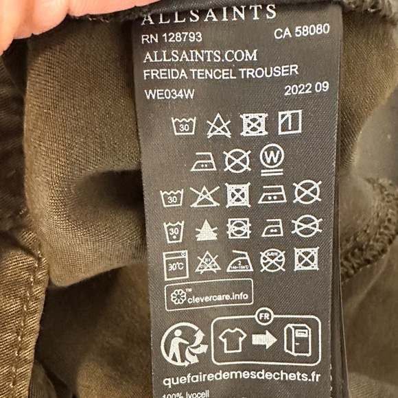 All Saints Freida temcel cargo pants in olive green - Picture 6 of 6